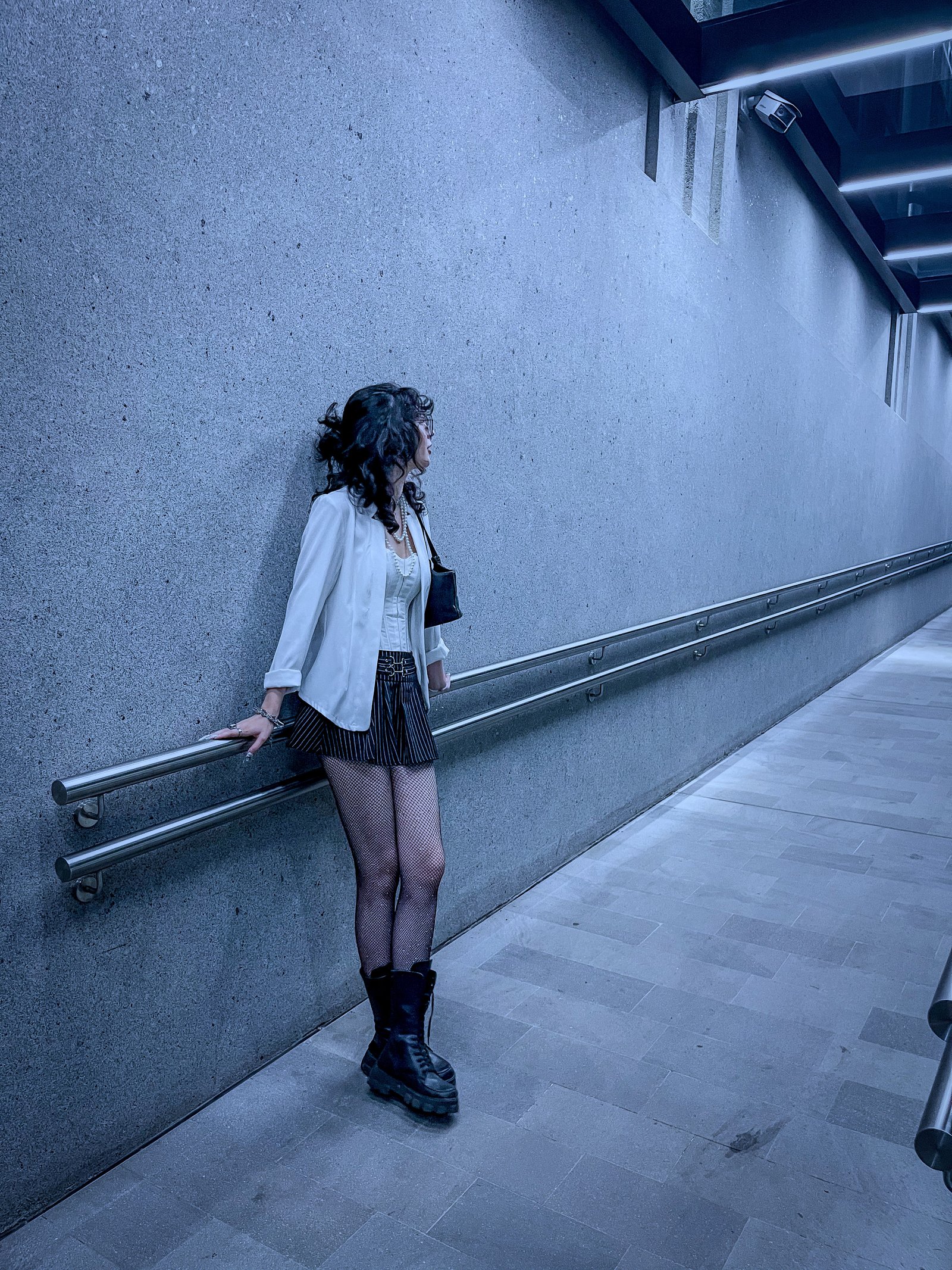 Yara Mur Brutalist Corridor Portrait